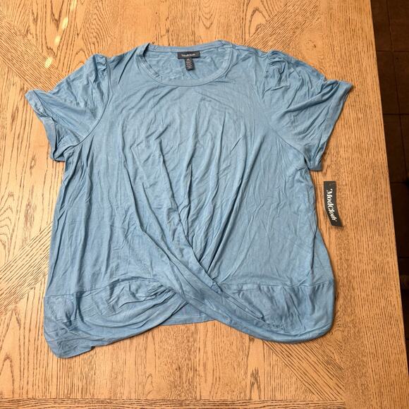 ModCloth A Twist Of Fun Knit Top Blue 1X NWT - Picture 3 of 12